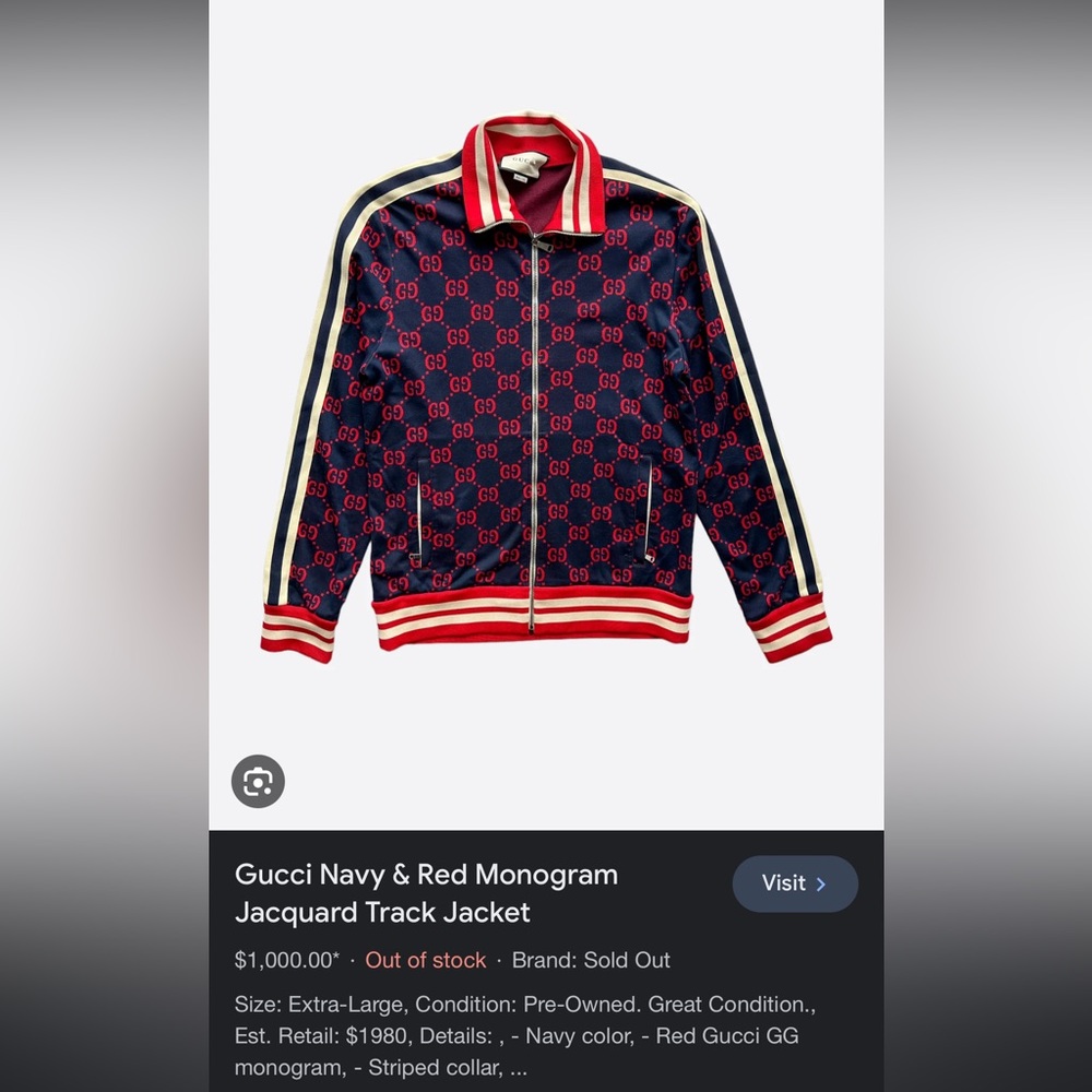 Gucci Navy & Red TrackSuit Jacket